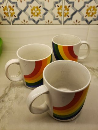 Vintage Ftd Rainbow Mug Set Of 3 Korea