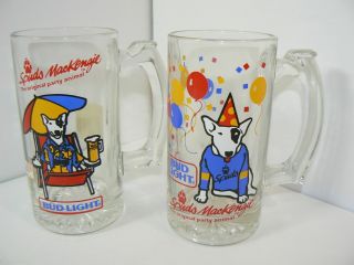 1987 Spuds Mackenzie Bud Light Beer Glass Mugs The Party Animal