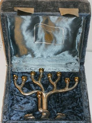 Sandra Kravitz Rosenthal Tree Of Life Menorah Judaica Silver - Plate 6x5 " W/box