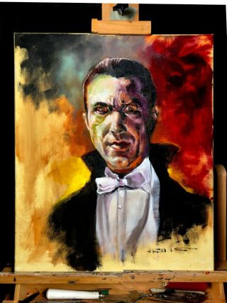 Bela Lugosi Oil Painting In The Style Of Basil Gogos.  Famous Monsters.
