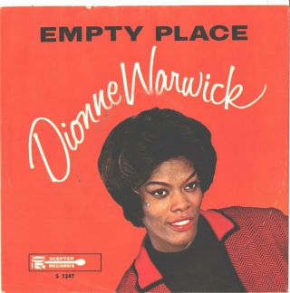 Dionne Warwick - - Picture Sleeve,  45 - - (empty Places/wishin & Hopin 