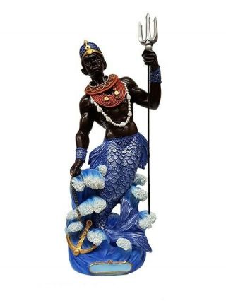 12 " Orisha Olokun Statue Santeria Lucumi African God Figure Figurine Olocun