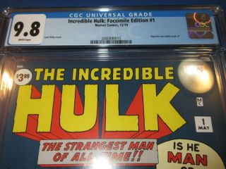 Incredible Hulk 1 Facsimile Reprint 1st Appearance CGC 9.  8 NM/M Gorgeous Gem 2