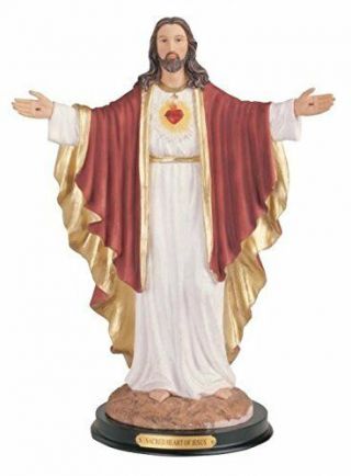 12 " Sacred Heart Of Jesus Holy Statue Figure Religious Decor Figurine Home