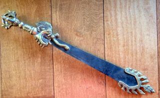 Tibetan Iron & Brass Sword Sacred Weapon Of Manjushri