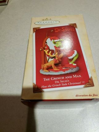 Hallmark Keepsake Dr.  Seuss Grinch And Max 2004 Christmas Ornament