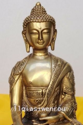 Tibet Tibetan Buddhis Shakyamuni Bronze Buddha Dragon Statue