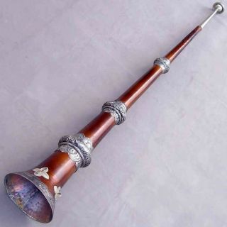Tibetan Ceremonial Copper Temple Ritual Trumpet Horn Bugle,  Length: 3 Feet