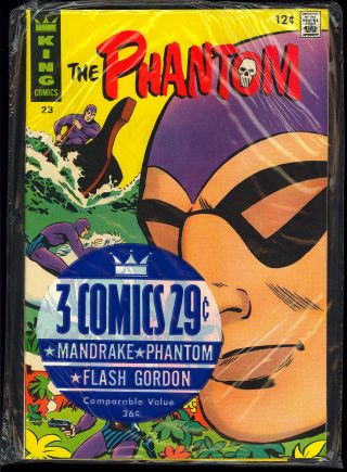 Phantom,  Flash Gordon,  Mandrake King Comic Pack B 1967 Vf - Nm