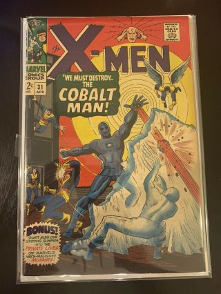 X - Men 31 (1967) Vg - Fn - 1st Appearance Cobalt Man Marvel Silver Age