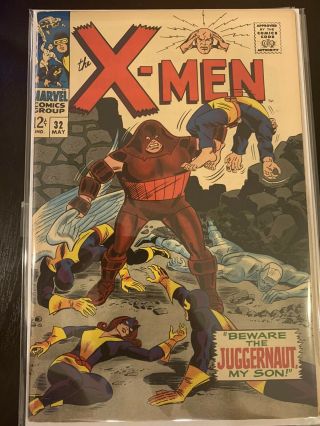 X - Men 32 (1967) Vg - Fn Marvel Beware The Juggernaut My Son - Silver Age