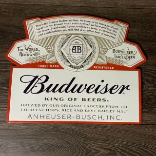 Budweiser King Of Beers Tin Metal Sign 2018 Bar Man Cave Beer Advertisement
