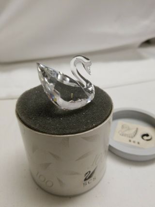 Swarovski Crystal Scs 100 Year Anniversary Small Swan With Box