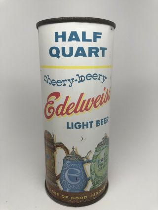Edelweiss Beer - “cheery - Beery” Half Quart 16 Oz.  Flat Top Beer Can.  Chicago Il