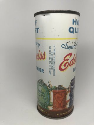 Edelweiss Beer - “Cheery - Beery” Half Quart 16 oz.  Flat Top Beer Can.  Chicago IL 2