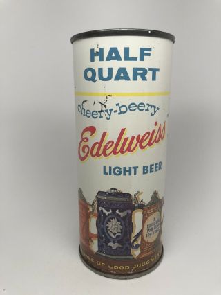 Edelweiss Beer - “Cheery - Beery” Half Quart 16 oz.  Flat Top Beer Can.  Chicago IL 3