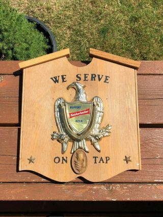 Vintage Ruppert Knickerbocker Beer On Tap Eagle Door Knocker Wood Sign York