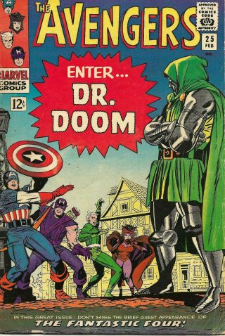 Avengers 25 Early Doctor Doom Appearance & Cover,  Fantastic Four Appearance