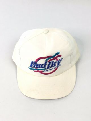 Vintage Bud Dry Draft Beer Hat Cap Rare Budweiser Beer Hat Cap Snapback