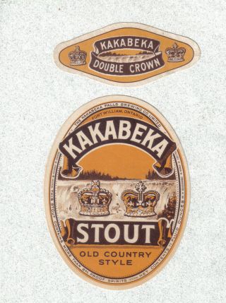 Beer Label - Canada - Double Crown Stout - Kakabeka Falls Brg.  Co.  - Ontario