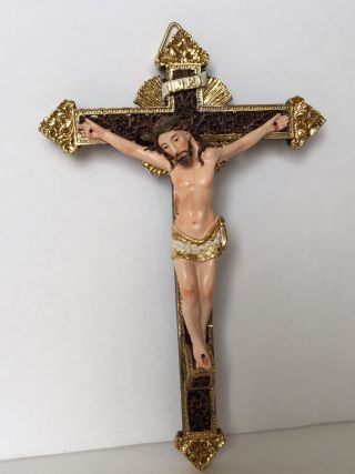 Jesus Christ Crucifix Wall Vintage Figurine Cross 6 " Hanging Cross Inri
