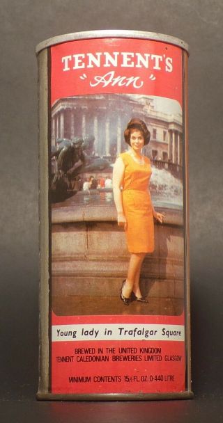 Final Week Tennents Ss Beer Can - Ann Young Lady In Trafalgar Square