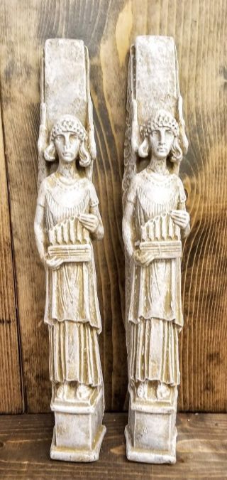Vintage Saint John Angel Playing The Flute Wall Plaque Pair
