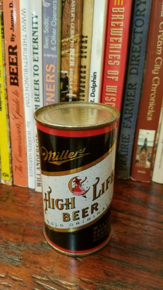 Miller High Life Old 12oz Flat Top Beer Can Odd Mandatory Higher Grade