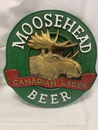 Vintage Moosehead Canadian Lager Beer Bar Sign Advertising 3d Plastic Mold 14”