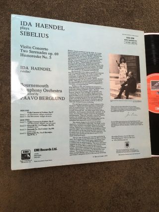 ASD.  3199 (Stereo - Quad) SIBELIUS Violin Concerto IDA HAENDEL (1976) NM - 2