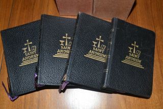St.  Andrew Daily Missal - - 4 Vol.  - Lefebvre - Leather/ Gilt - - Boxed 1947