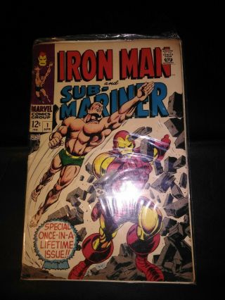 Iron Man And Sub - Mariner 1 Marvel Comic Key One Shot 12c Silver Age Nr