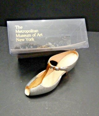 Metropolitan Museum Of Art Gold And Silver Shoe Christmas Ornament