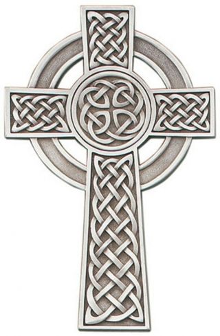 Pewter Knotted Celtic Wall Cross With Antique Finish,  5 Inch