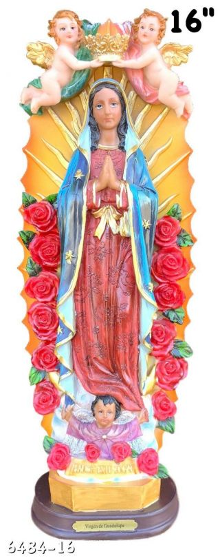 Our Lady Of Guadalupe Statue 16 " Virgin Mary Catholic Virgen De Guadalupe