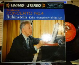 Beethoven Piano Concerto No.  4,  Rubinstein,  Krips Lp Nm/nm Shaded Dog ?s/9s