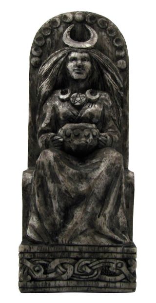 Seated Moon Goddess Statue - Stone Finish - Dryad Designs - Wiccan Wicca Pagan