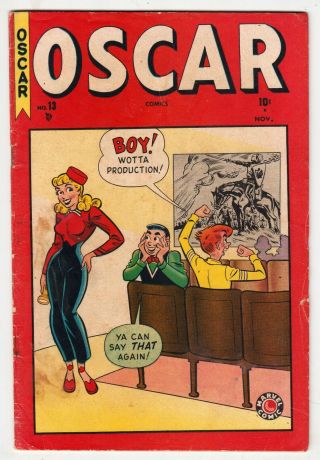 Oscar Comics 13,  Good Girl Art,  Marvel 1949,  Very Good R