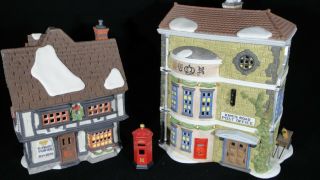 Dept 56 Dickens Village Tutbury Printer/kings Road Post Office/english Post Box