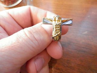Priest Personal Cross/crucifix Silver And Gold Ring Priest Estate