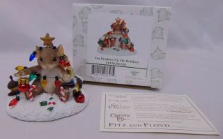 " You Brighten Up The Holidays " Charming Tails By Fitz And Floyd Christmas Figure