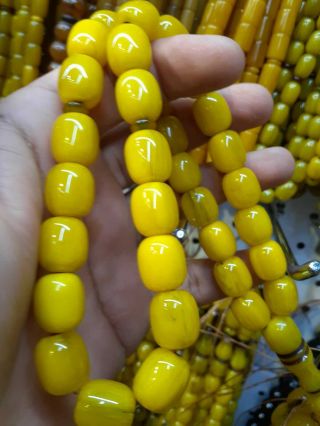 Misbaha Yellow Tasbeh Faturan Rosary Islamic Prayer Beads Bakelite Amber German