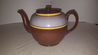 Sadler Brown Betty 6 Cup Teapot Made In England Yellow Stripe