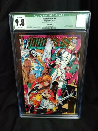 Cgc 9.  8 (qug) Youngblood 0 (gold Edition) Signed By Rob Liefeld With - Htf