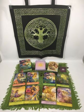 Mystical Wisdom Tarot Set - Plus Tree Of Life Tote & Layout Cloth,  Quartz & Bag