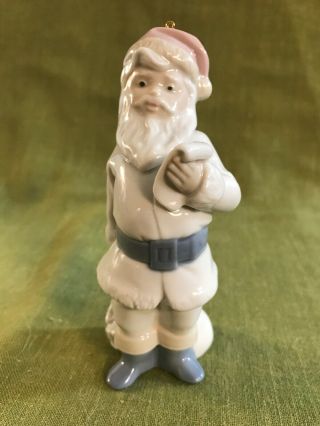 Lladro 1991 Hanging Ornament Santa Claus Figure With Toys And Naughty List