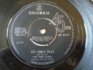 THE PINK FLOYD - SEE EMILY PLAY / SCARECROW UK 1967 COLUMBIA DB 8214 VG 2