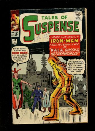 Tales Of Suspense 43 Vg 3.  5 (1963 Marvel) 1 Book 5th App Iron Man Stan Lee