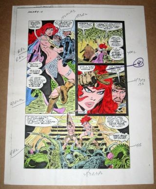 Frank Thorne - Red Sonja 4 - Marvel Comics Color Guide Art She - Devil