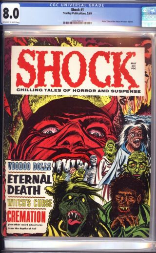 Shock 1 Cgc 8.  0 1969 Stanley Publications Weird Tales Of The Future 7 Cover